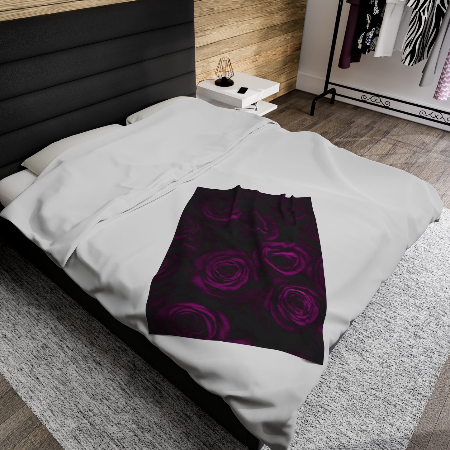 Dark Purple Roses Blanket