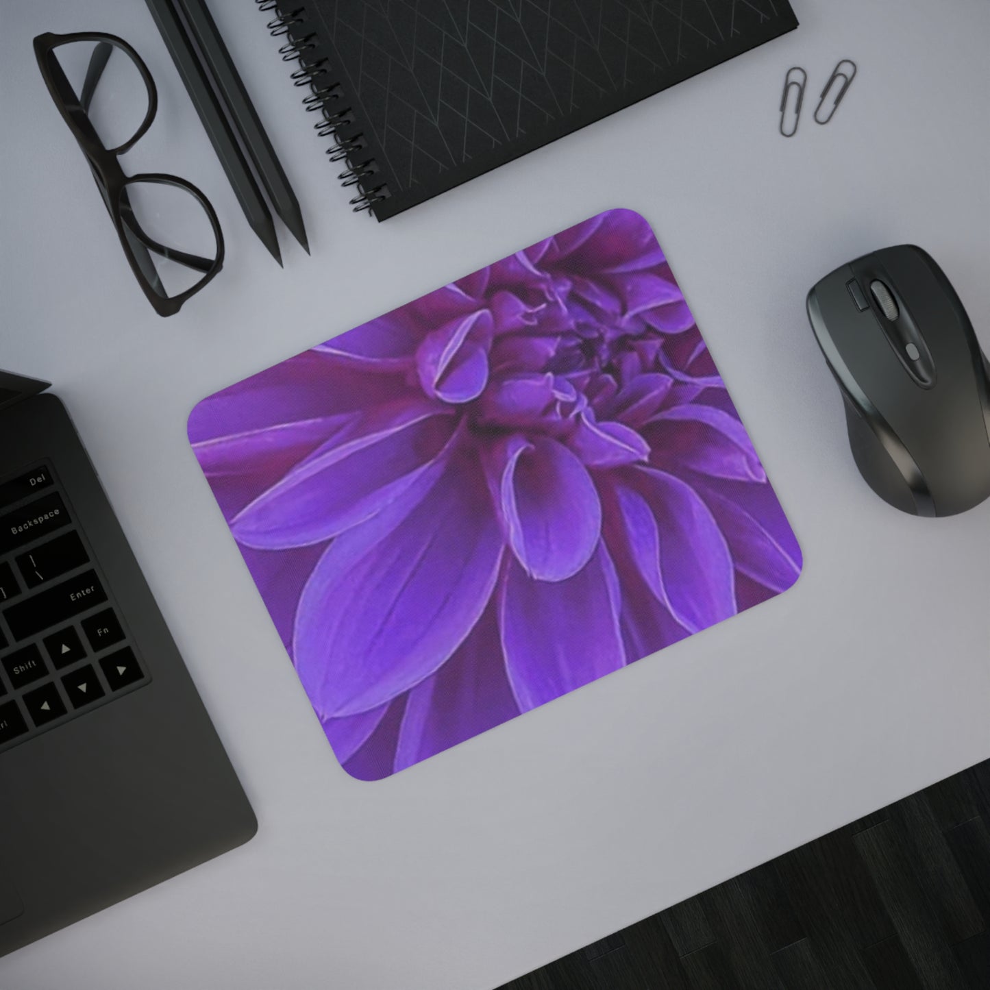 Purple Dahlia Desk Mouse Pad