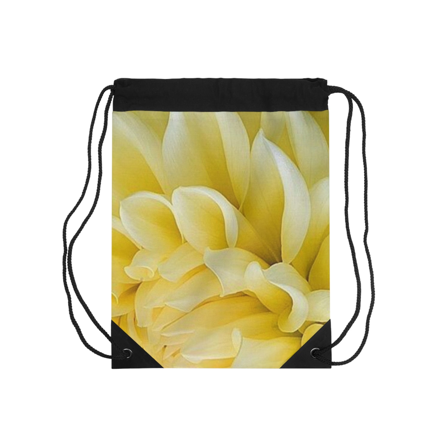 Yellow Dahlia Drawstring Bag