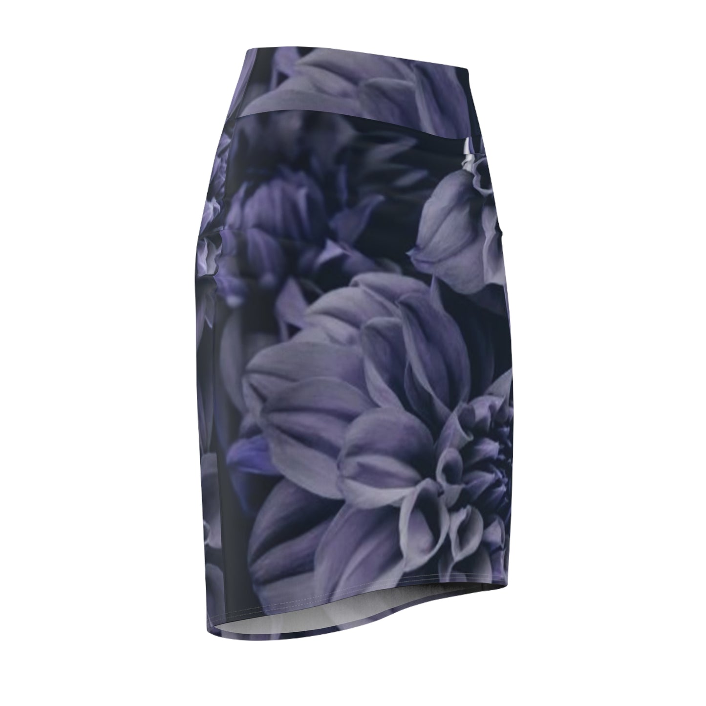 Blue Dahlia Pencil Skirt