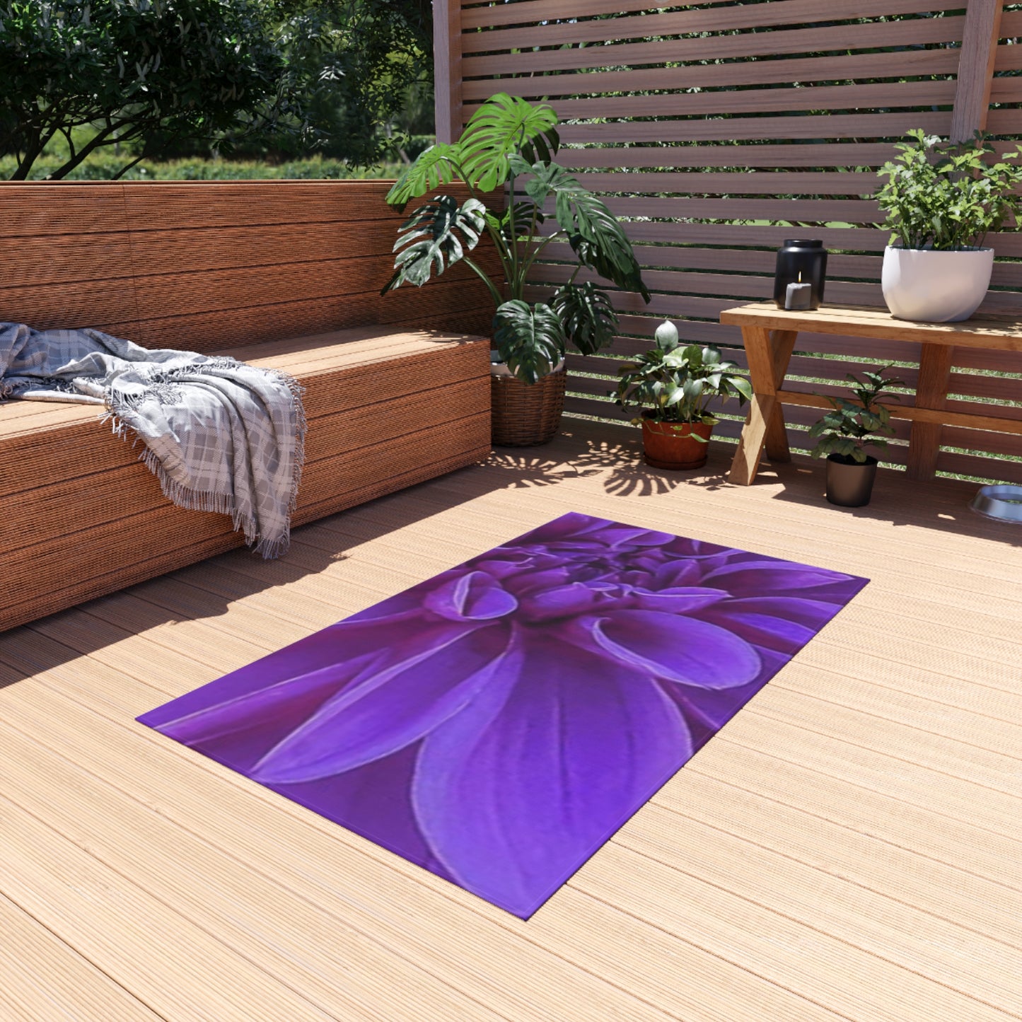 Purple Dahlia Outdoor Rug