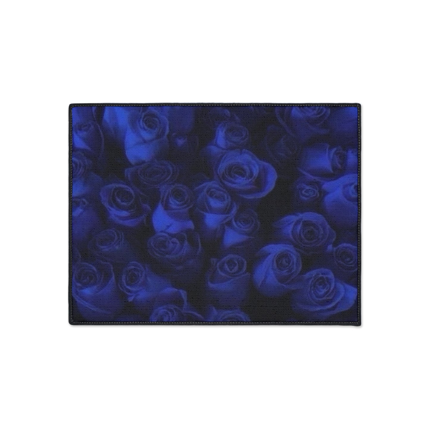 Dark Blue Roses Heavy Duty Floor Mat