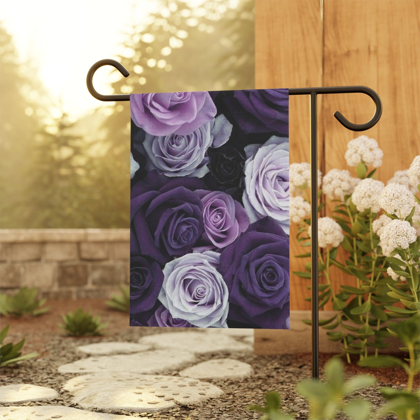 Purple Roses Garden & House Banner