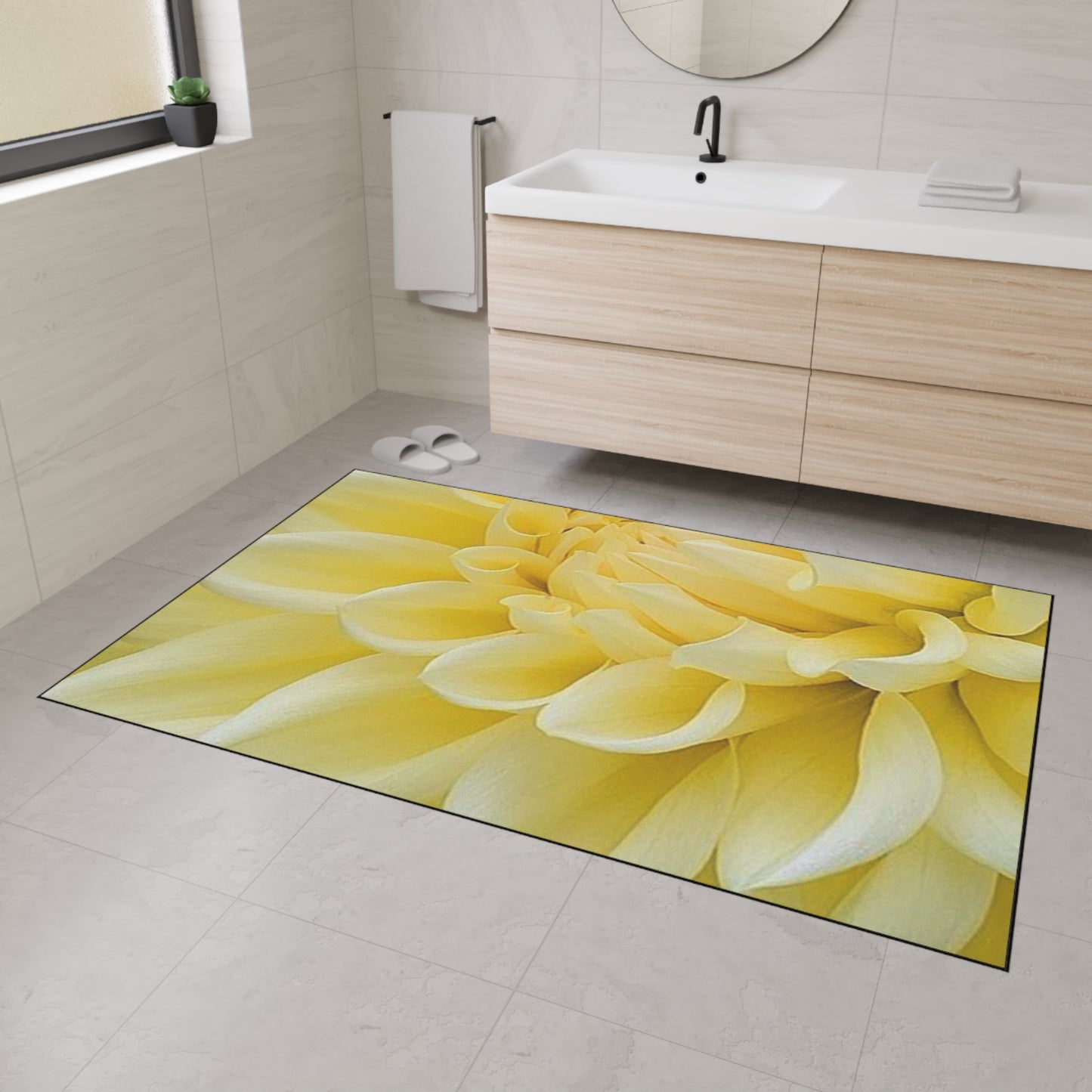 Yellow Dahlia Heavy Duty Floor Mat