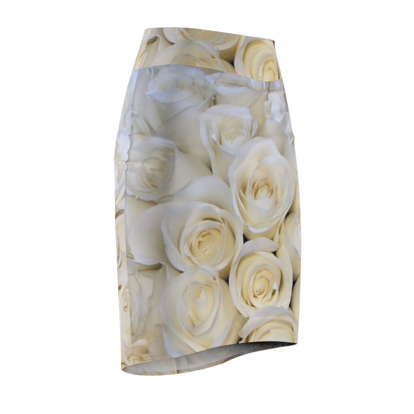 White Roses Pencil Skirt