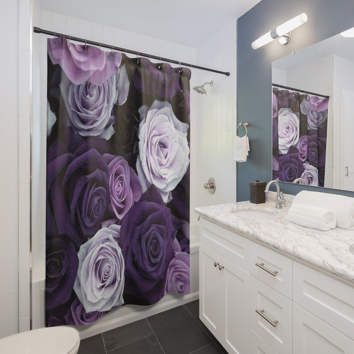 Purple Roses Shower Curtain