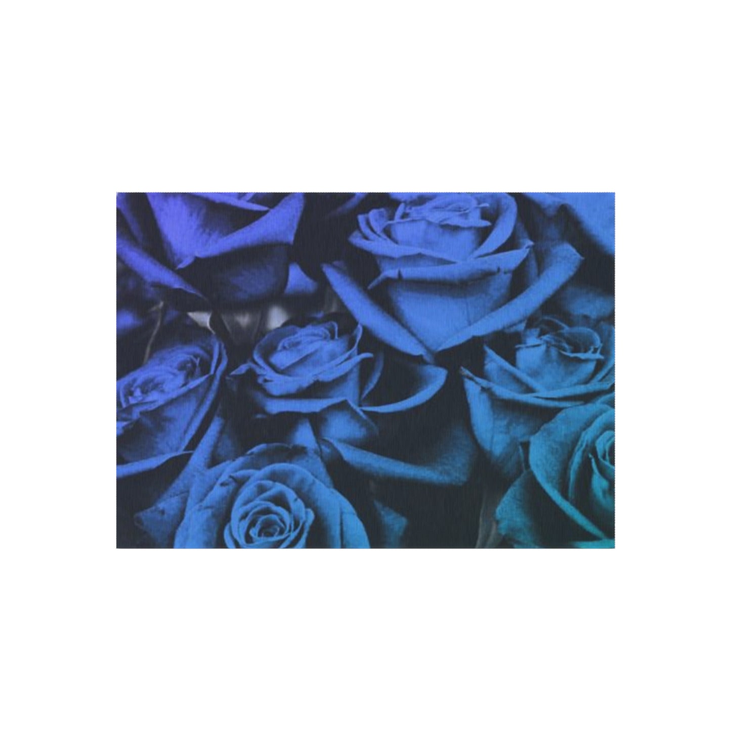 Blue Roses Outdoor Rug