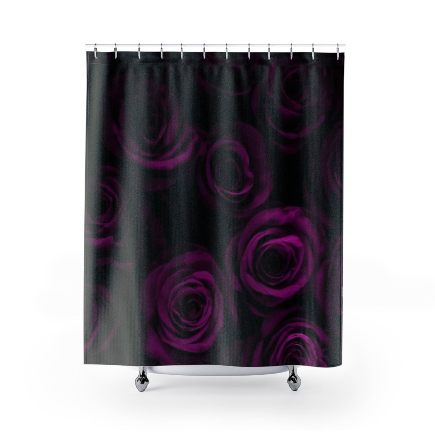 Dark Purple Roses Shower Curtain