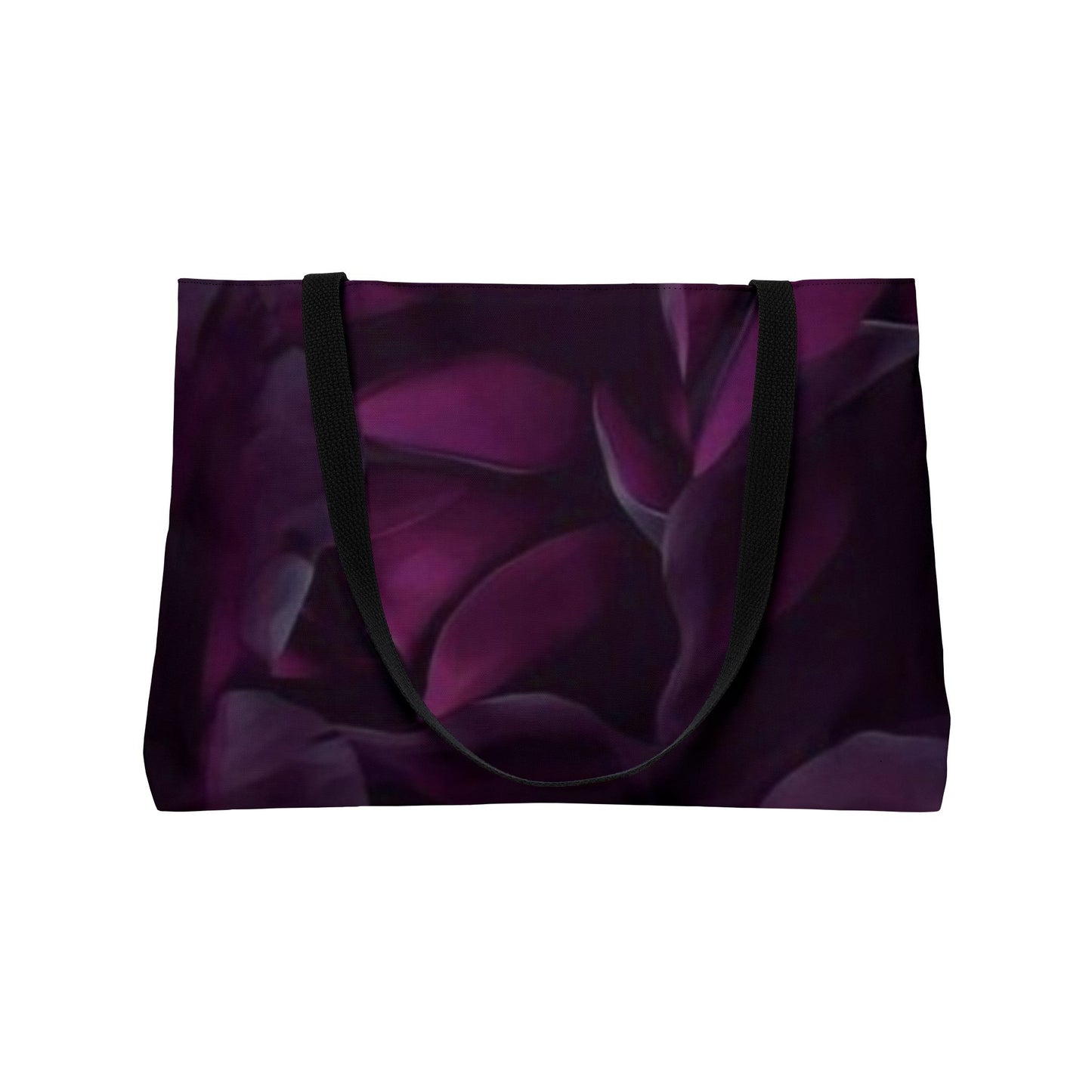 Dark Purple Floral Rectangle Tote Bag