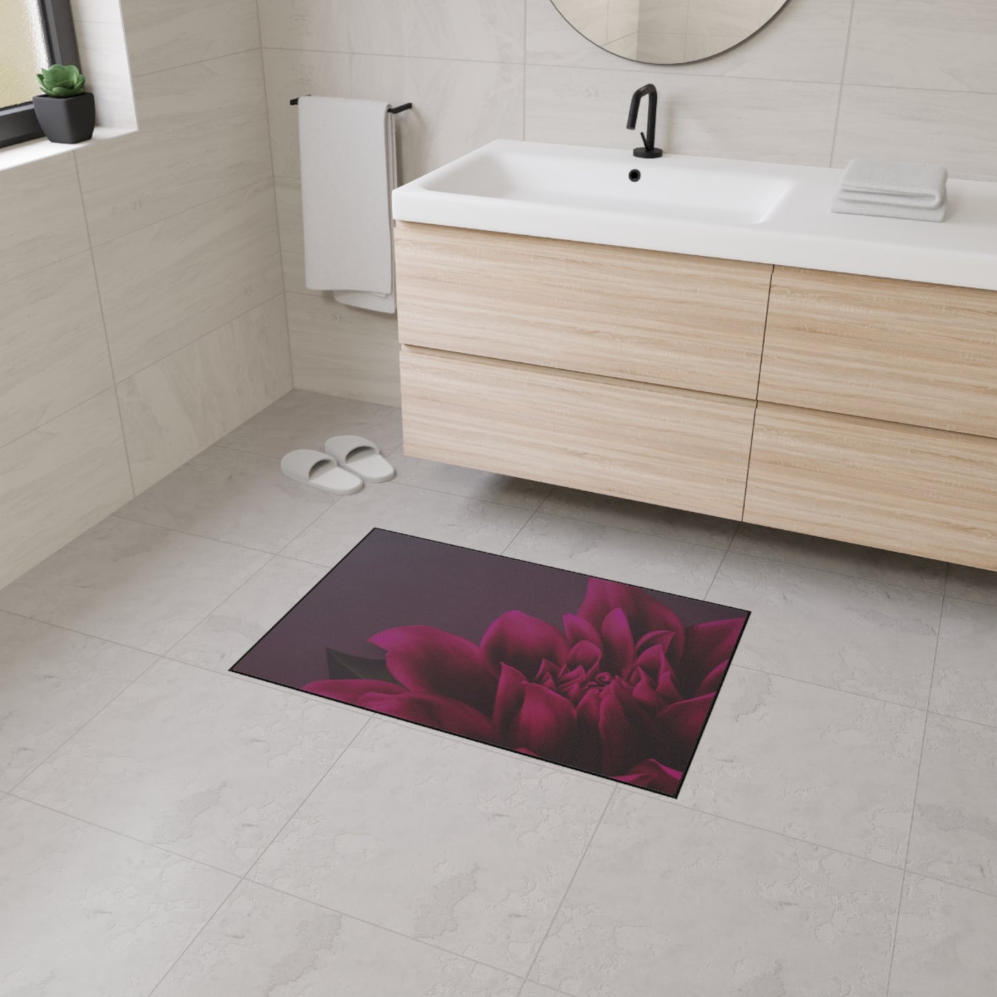 Magenta Dahlia Heavy Duty Floor Mat