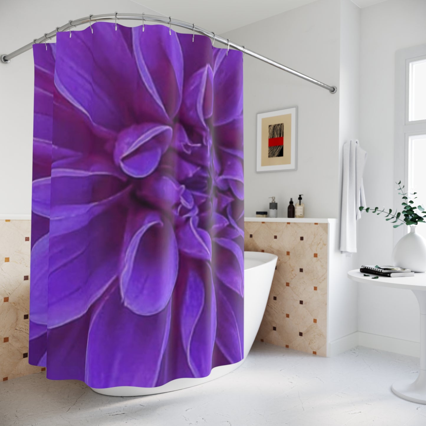 Purple Dahlia Shower Curtain