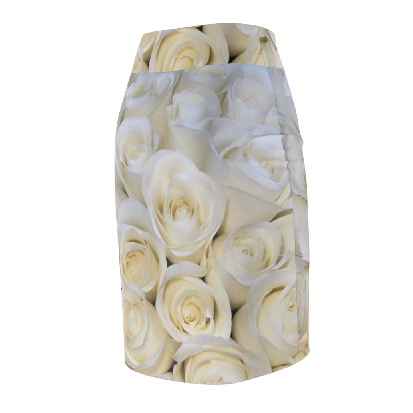 White Roses Pencil Skirt