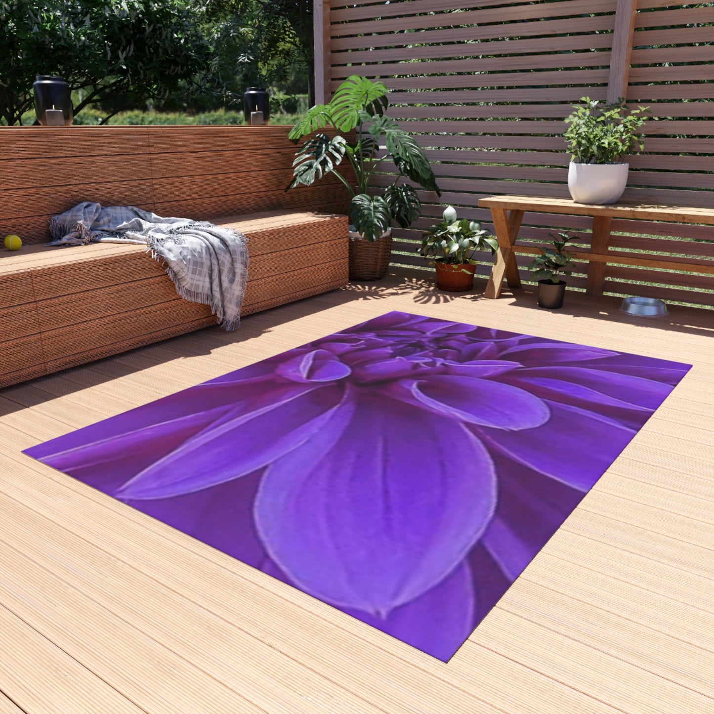 Purple Dahlia Outdoor Rug