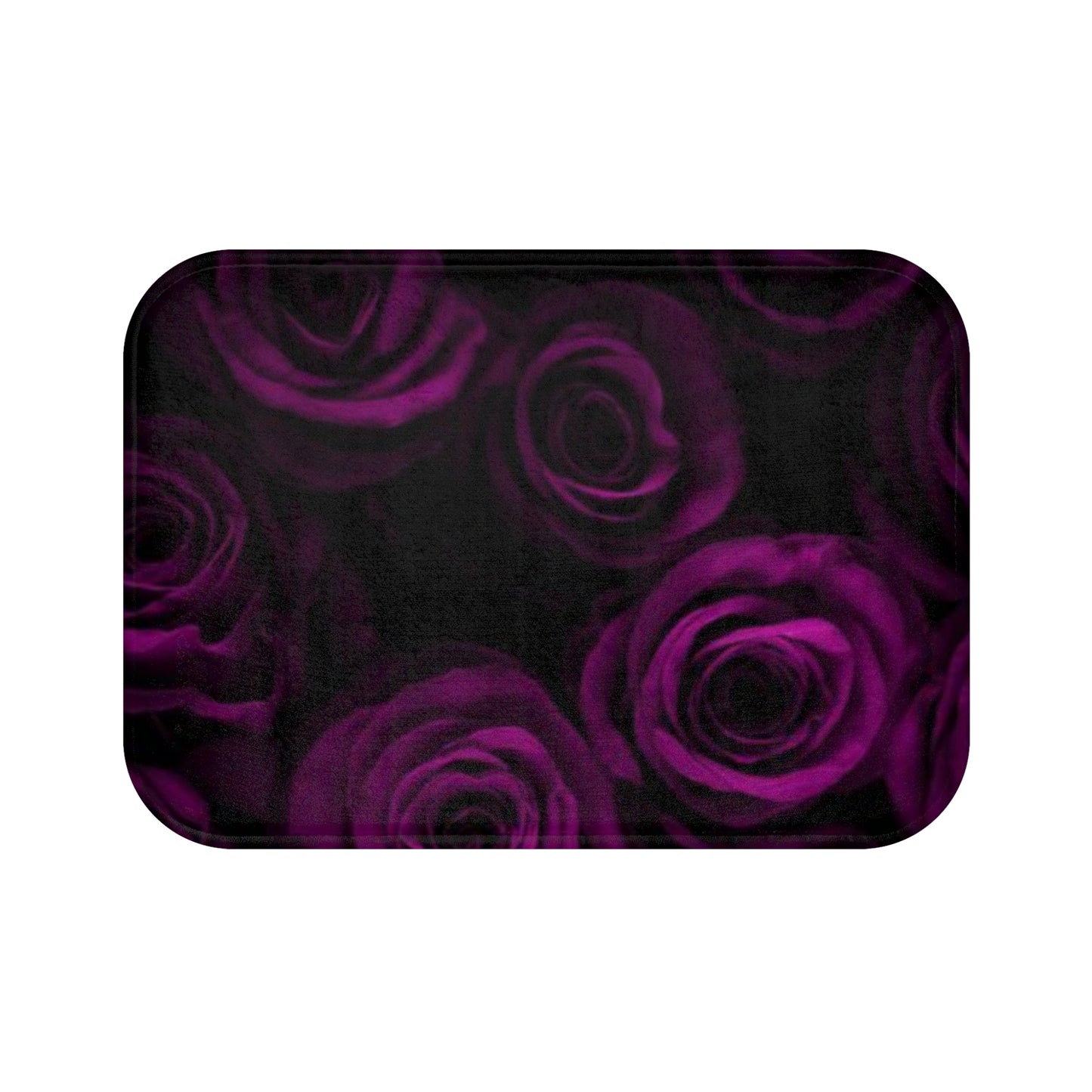 Dark Purple Roses Bath Mat