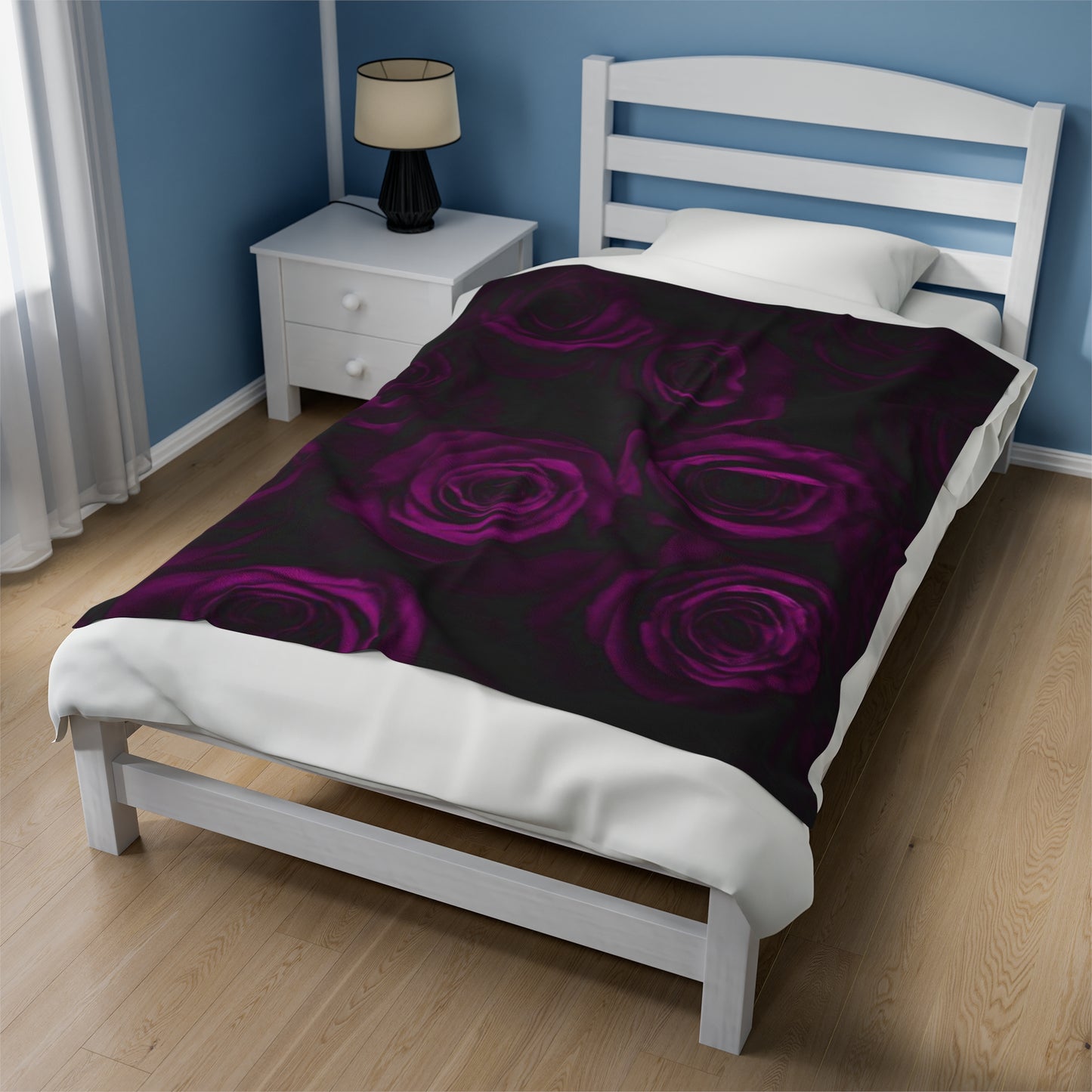 Dark Purple Roses Blanket