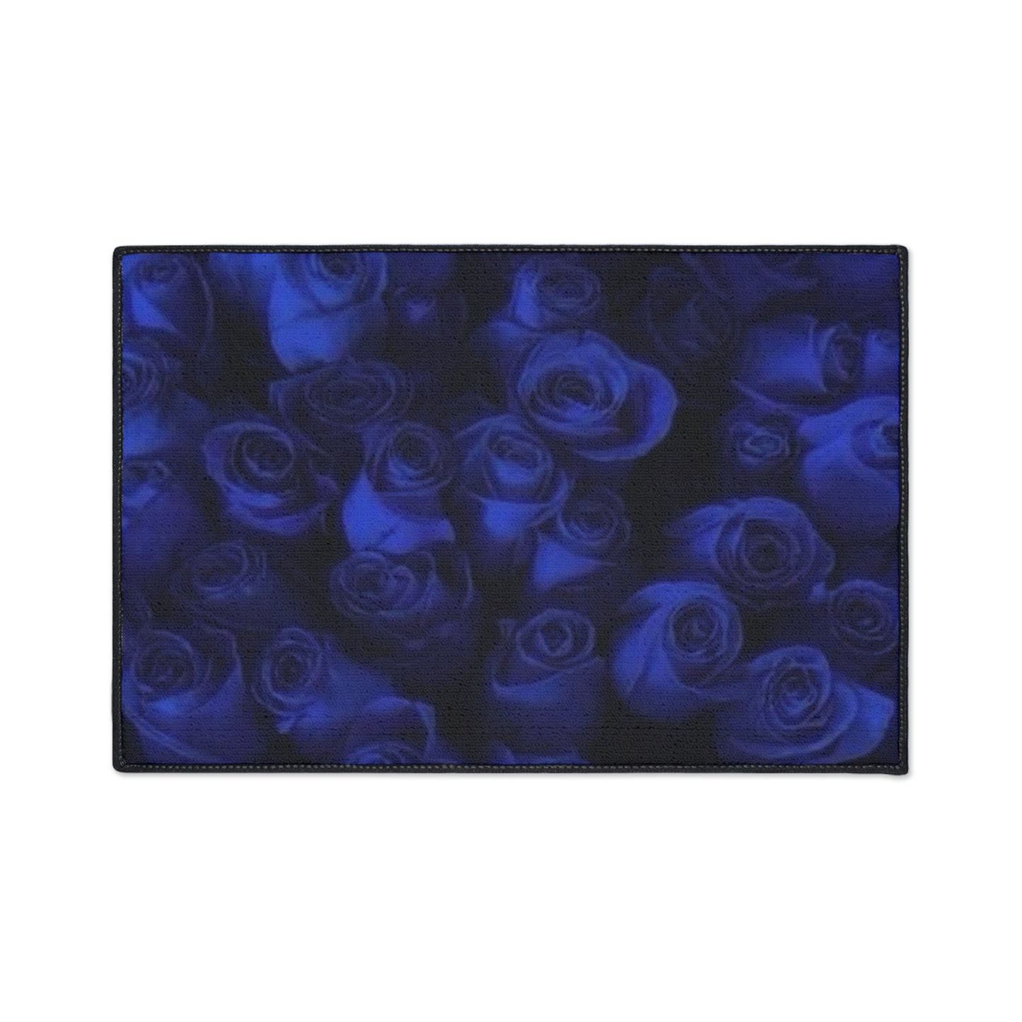 Dark Blue Roses Heavy Duty Floor Mat