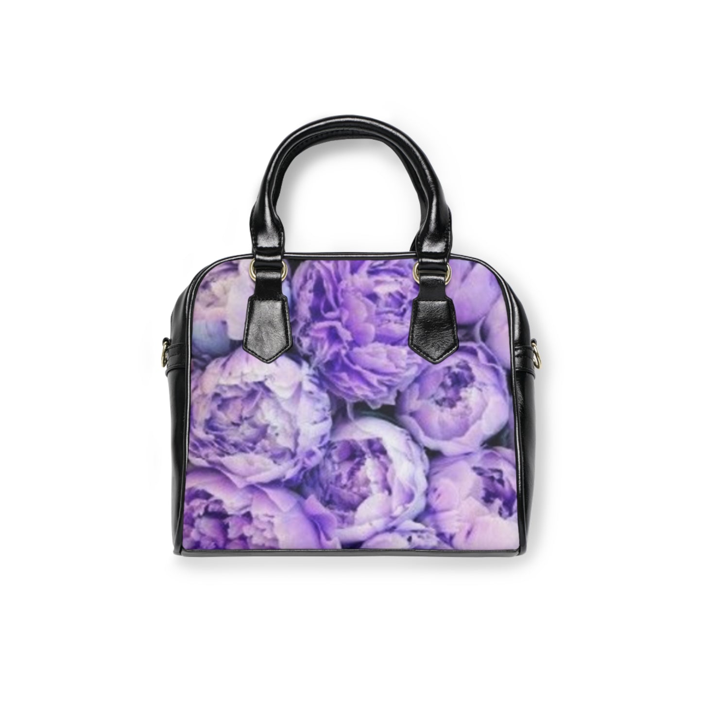 Purple Peony Shoulder Handbag