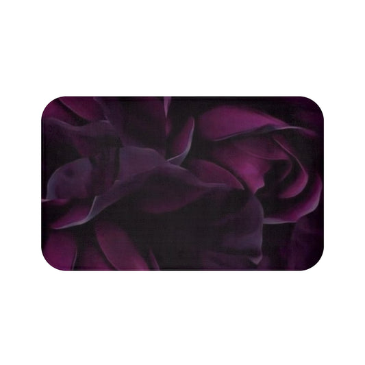 Dark Purple Floral Bath Mat