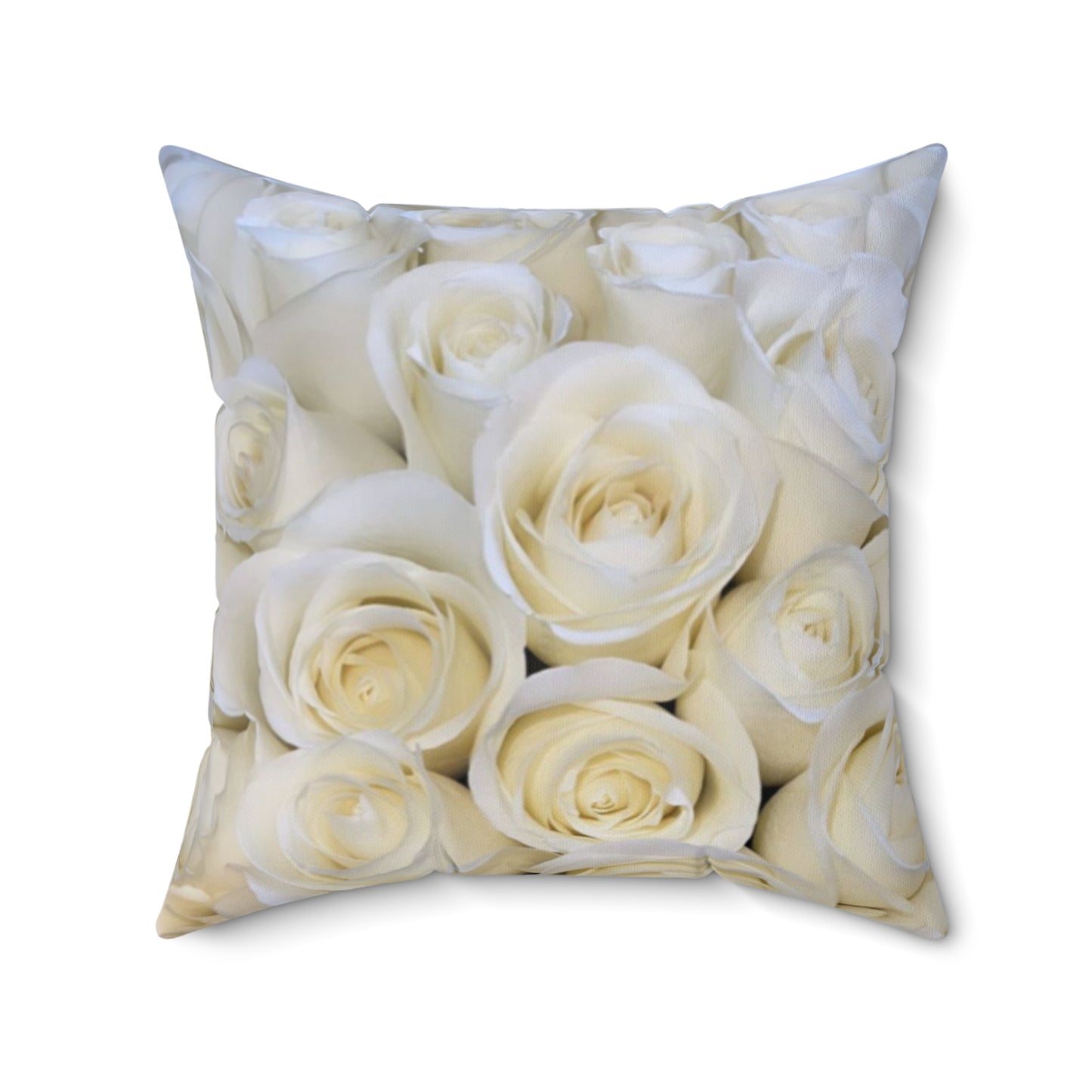 White Roses Square Pillow