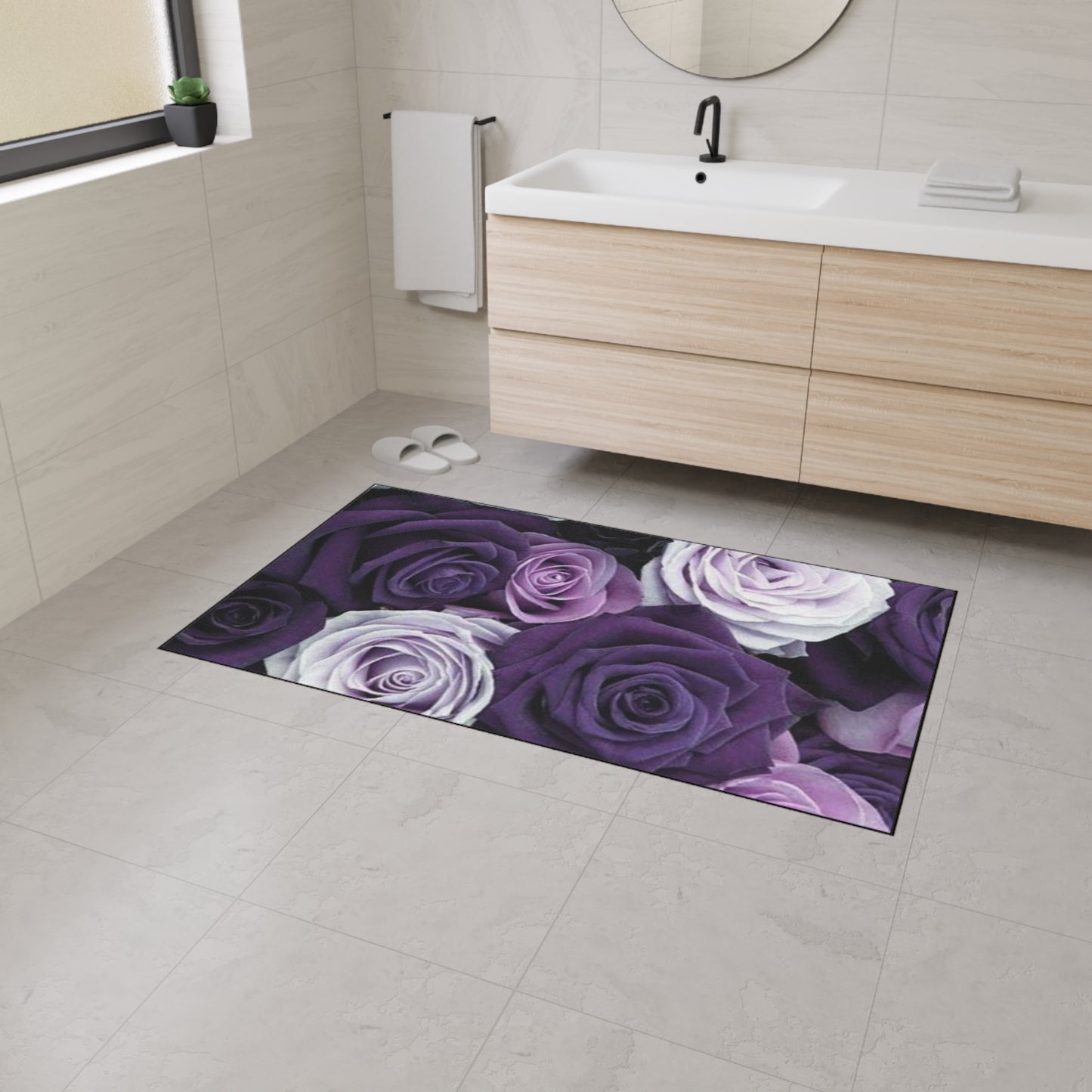 Purple Roses Heavy Duty Floor Mat