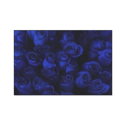 Dark Blue Roses Heavy Duty Floor Mat