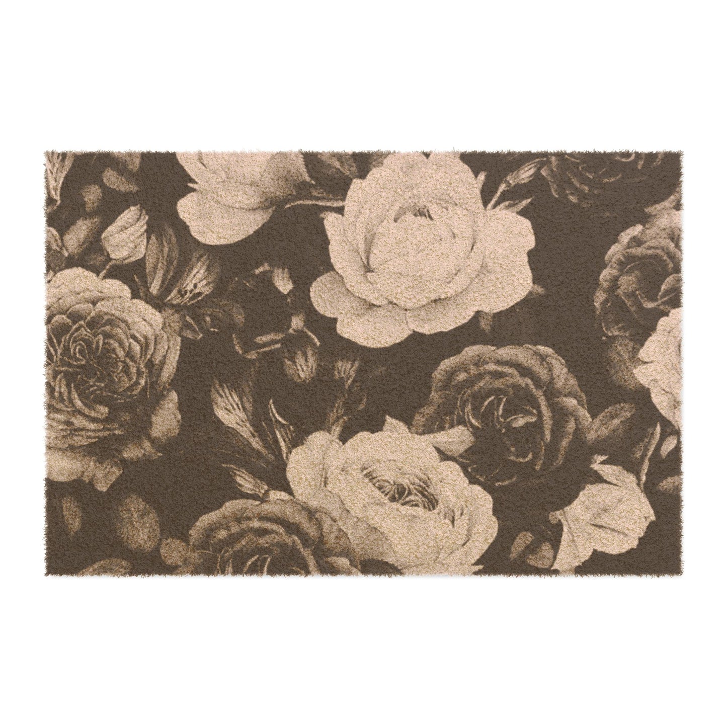 Black and White Floral Design Doormat