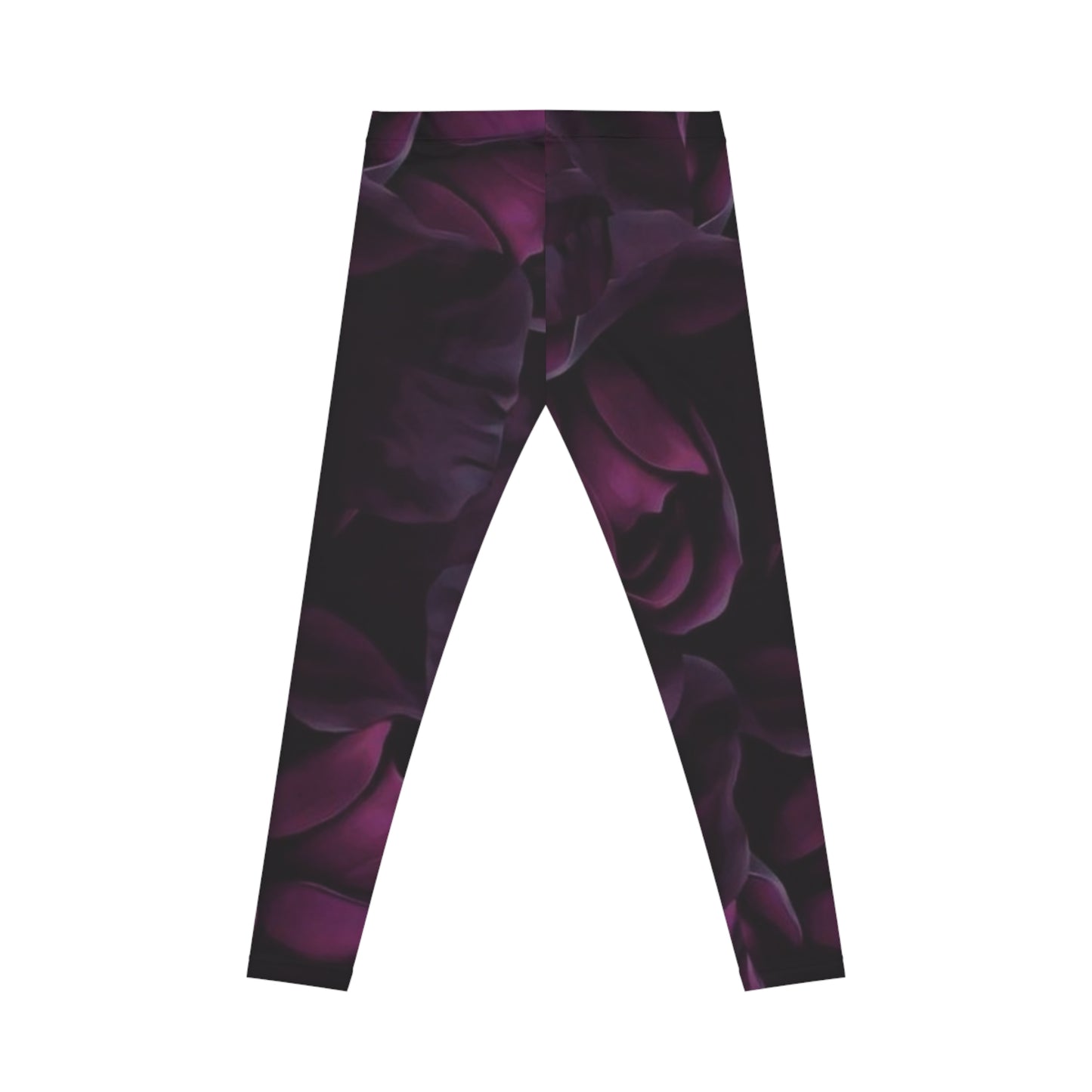 Dark Purple Floral Casual Leggings