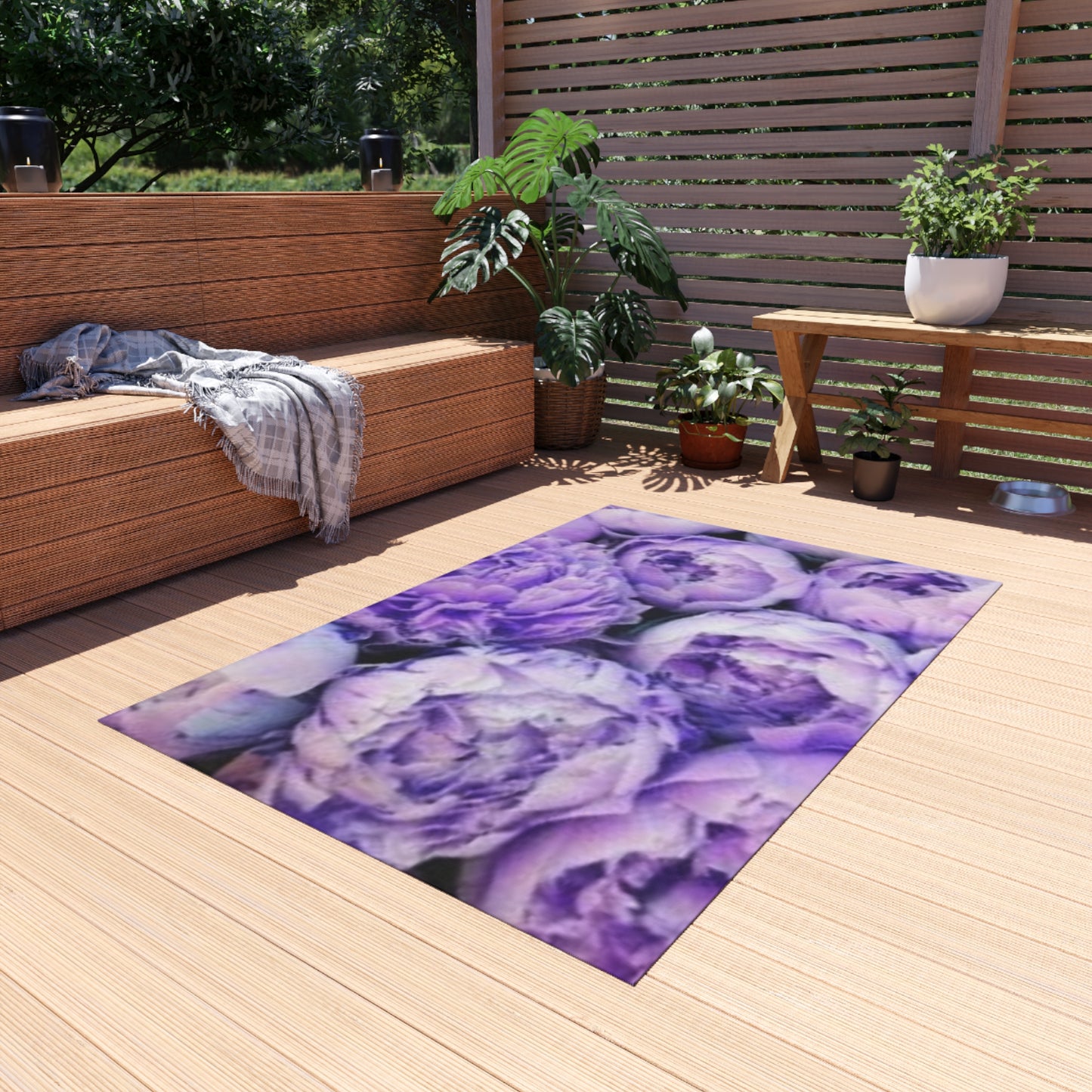 Purple Peony Outdoor Rug