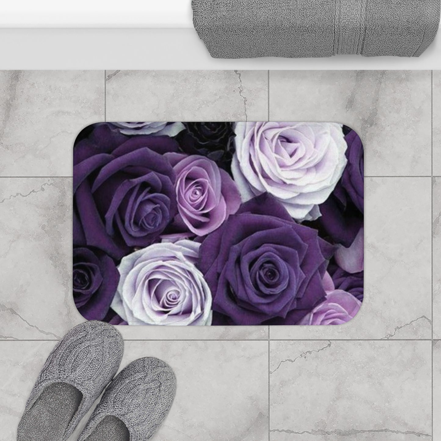 Purple Roses Bath Mat